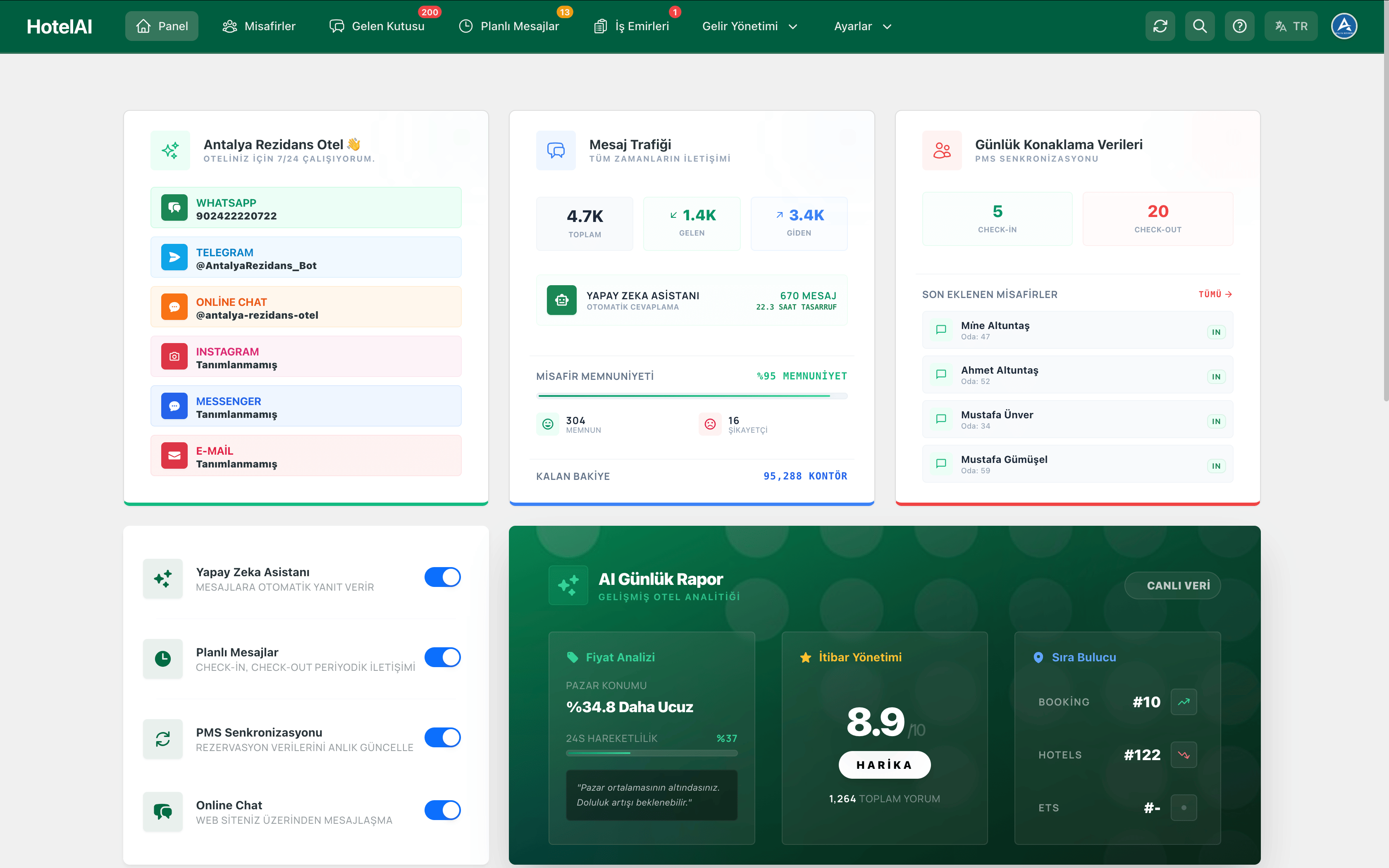 Sosyal Medya Yönetimi Web Dashboard