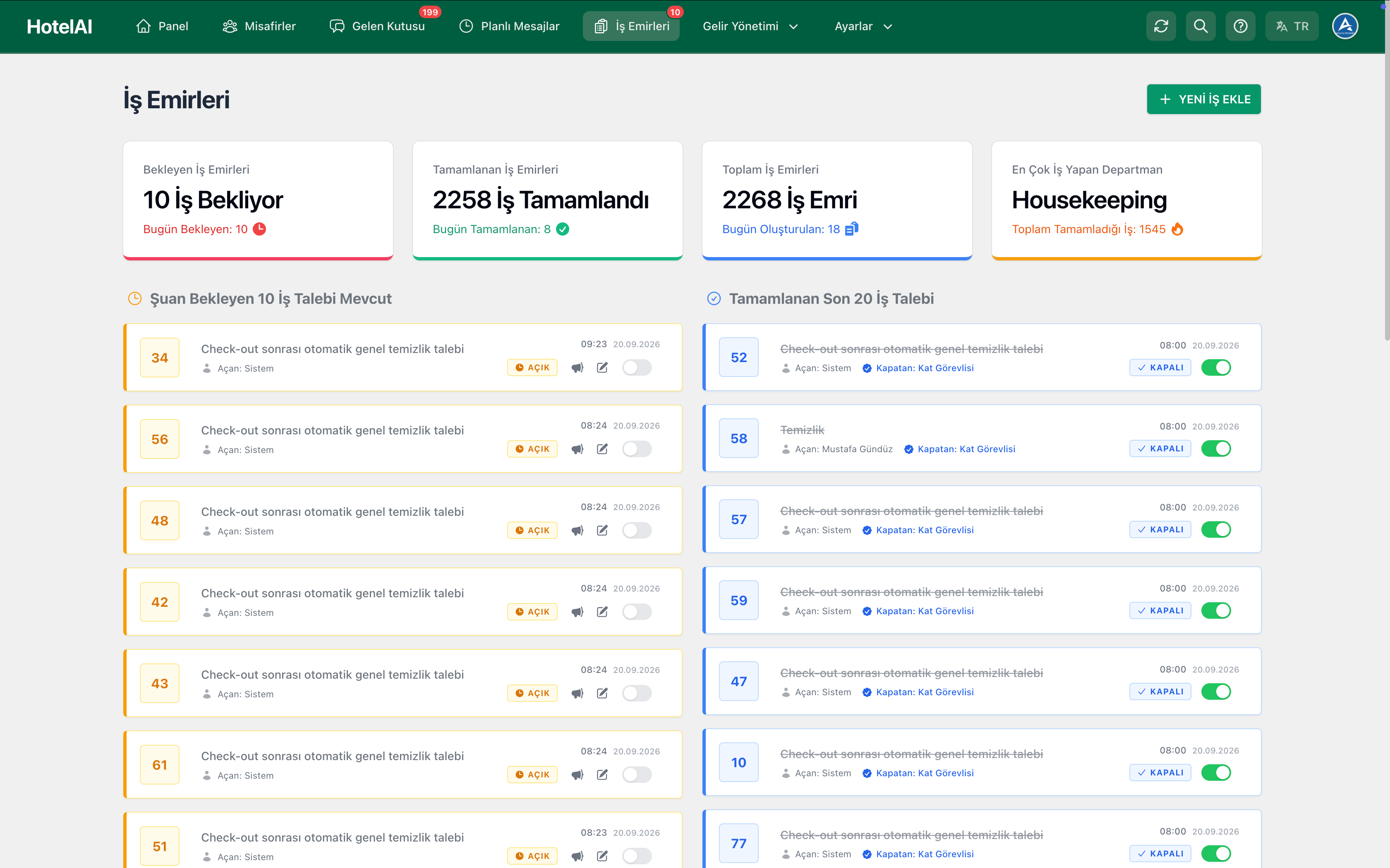 İş Takip Asistanı Web Dashboard