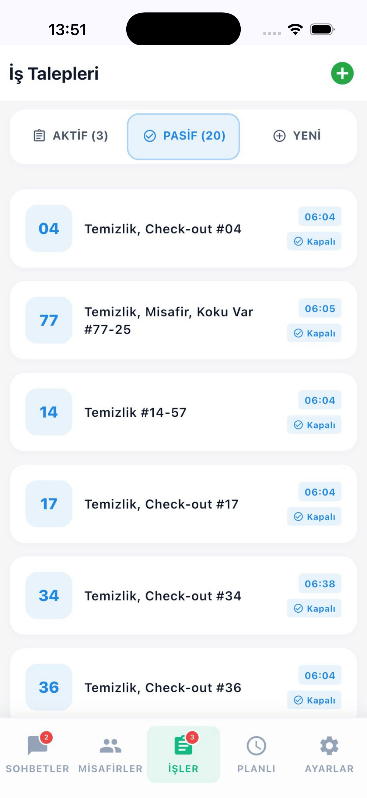 Hotel AI İş Takip Asistanı Mobile App Screen