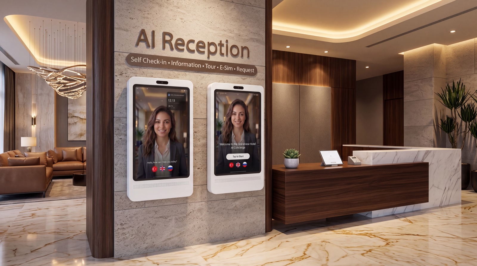 HotelAI Wall 32 inch Wall Mounted Smart Terminal