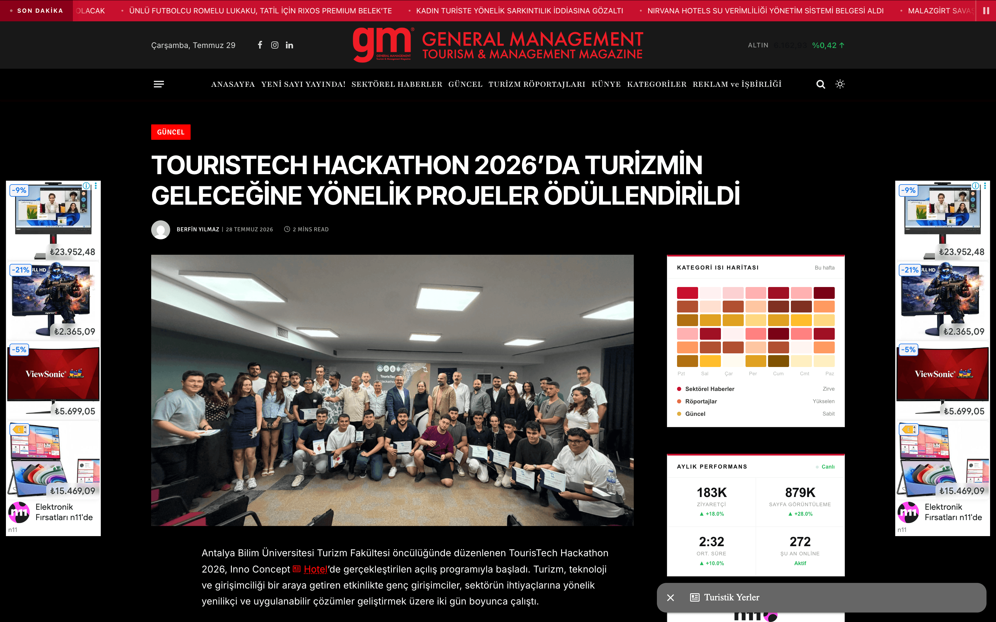 TOURISTECH HACKATHON 2026’DA TURİZMİN GELECEĞİNE YÖNELİK PROJELER ÖDÜLLENDİRİLDİ