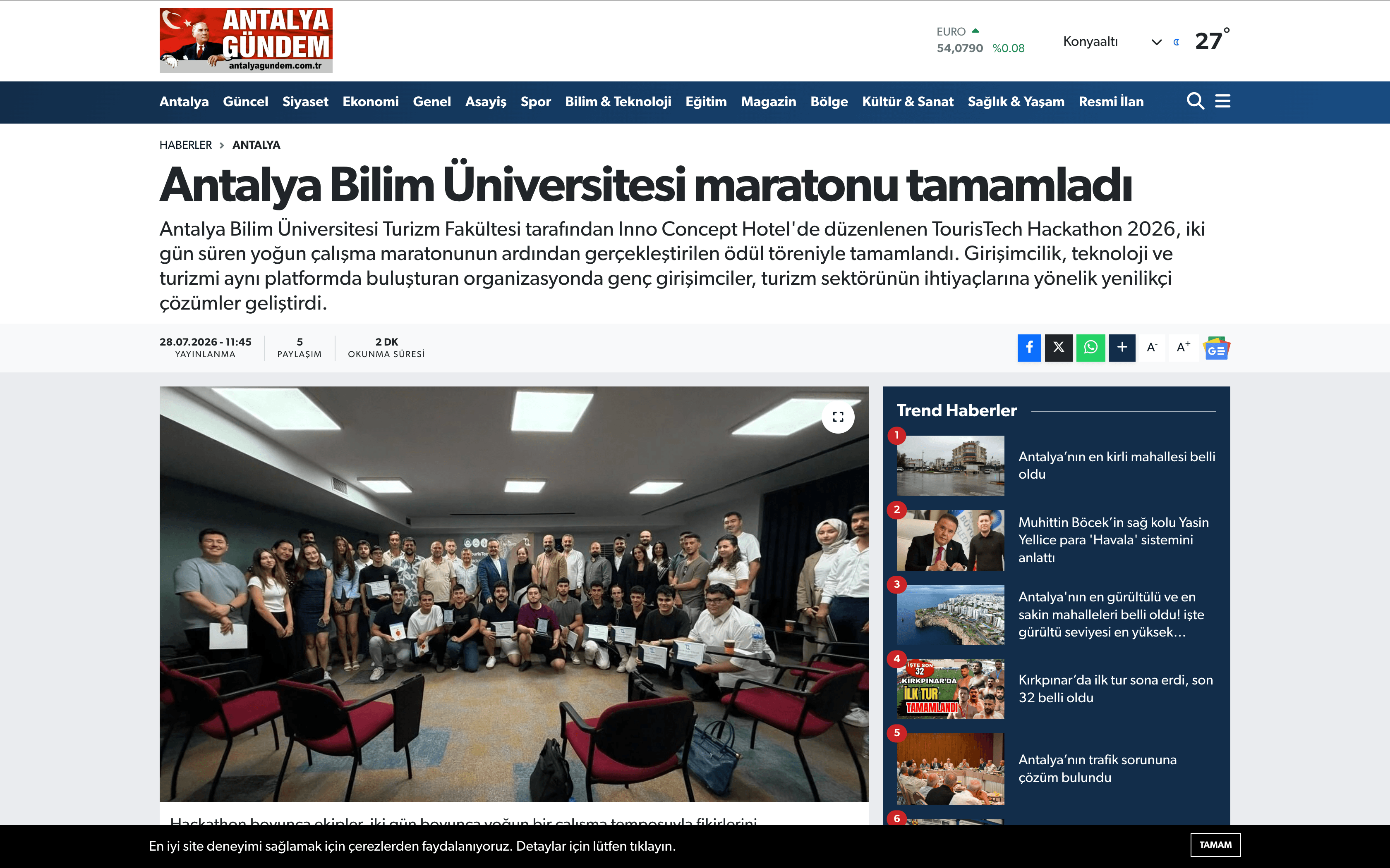 Antalya Bilim Üniversitesi maratonu tamamladı